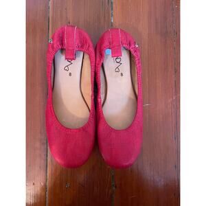 Amada Bellissima Red Leather Ballet Flats Women’s Size 8 Handmade